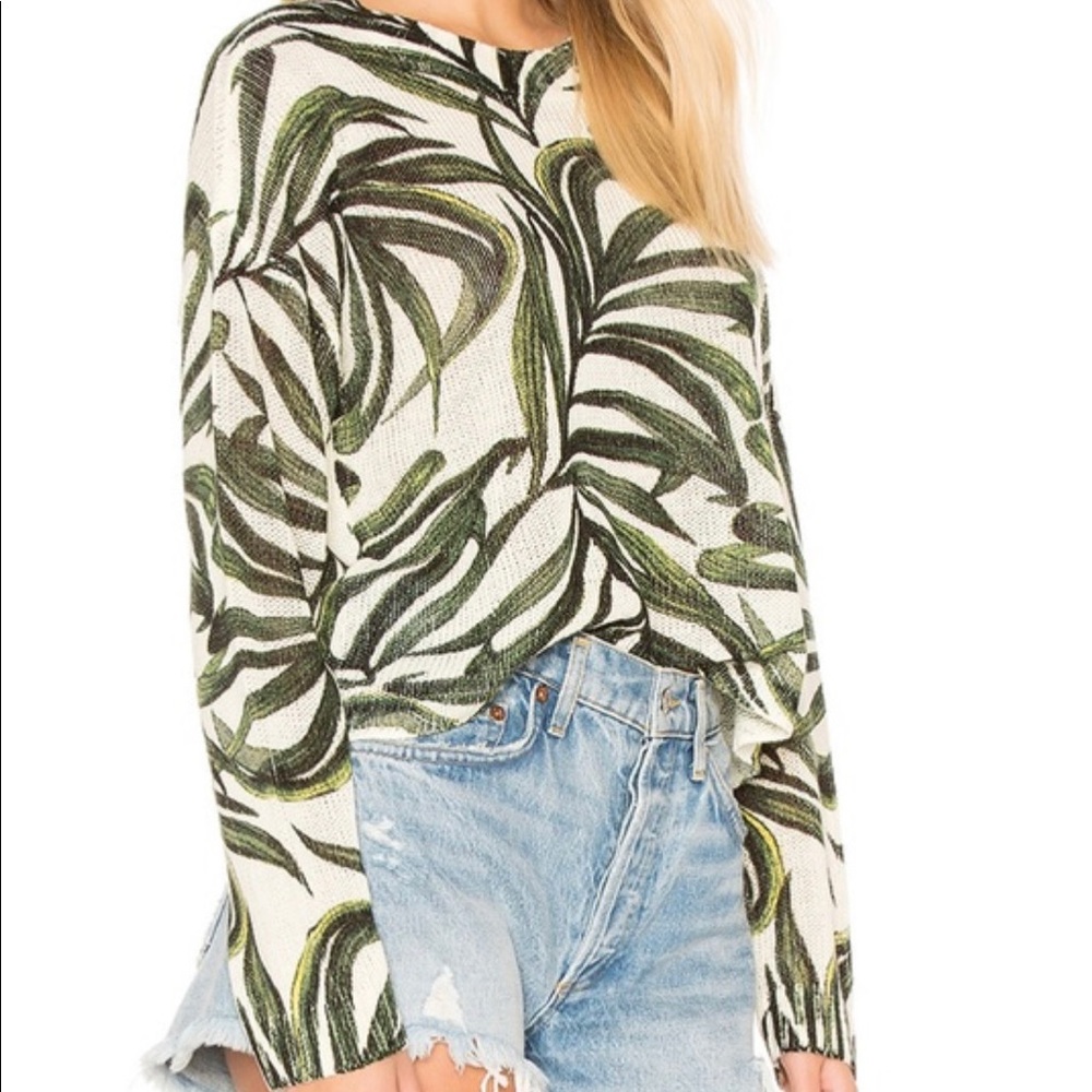 Show Me Your Mumu Palm Crop Sweater